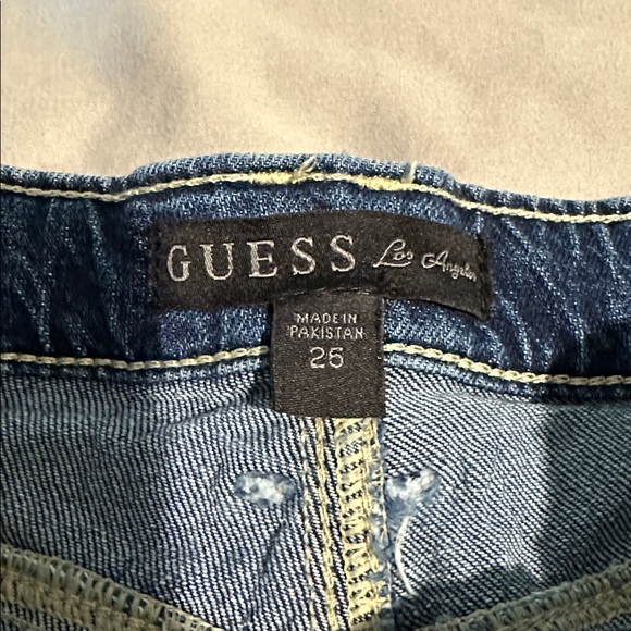 Guess Los Angeles Women’s Dark Blue Denim Shorts - Picture 2 of 6